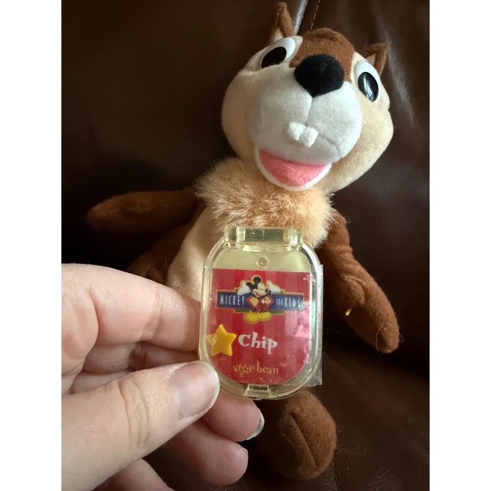 Disney Mickey for Kids Chip Star Bean Plush Mattel Vintage 90s Chipmunk‎